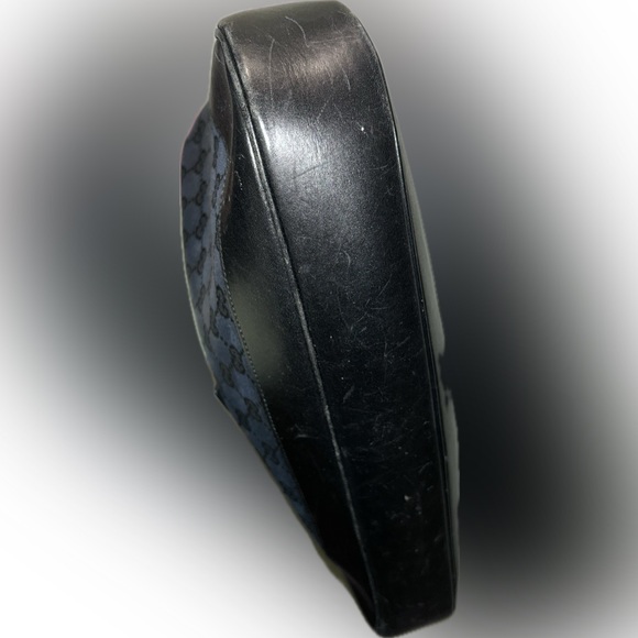 Vintage Gucci Jackie Black Monogram Logo Canvas Leather Luxe Shoulder Bag Purse - Picture 11 of 16